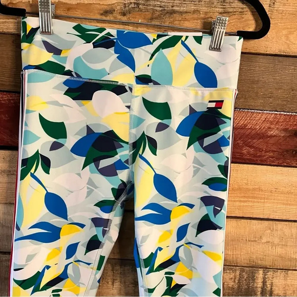 Tommy Hilfiger Sport Blue And White High Rise Leggings Size Medium - Picture 3 of 8